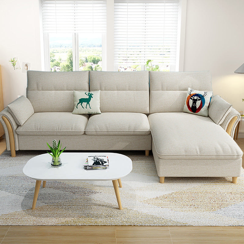 Pouf en tissu inclus Canapé sectionnel avec bras évasé recouvert d'une housse