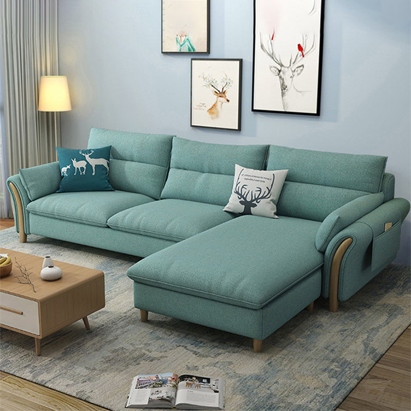 Pouf en tissu inclus Canapé sectionnel avec bras évasé recouvert d'une housse