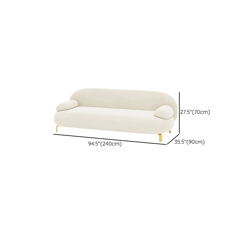 Contemporary 27.55" H Microsuede Pillow Top Arm Sofa for Living Room
