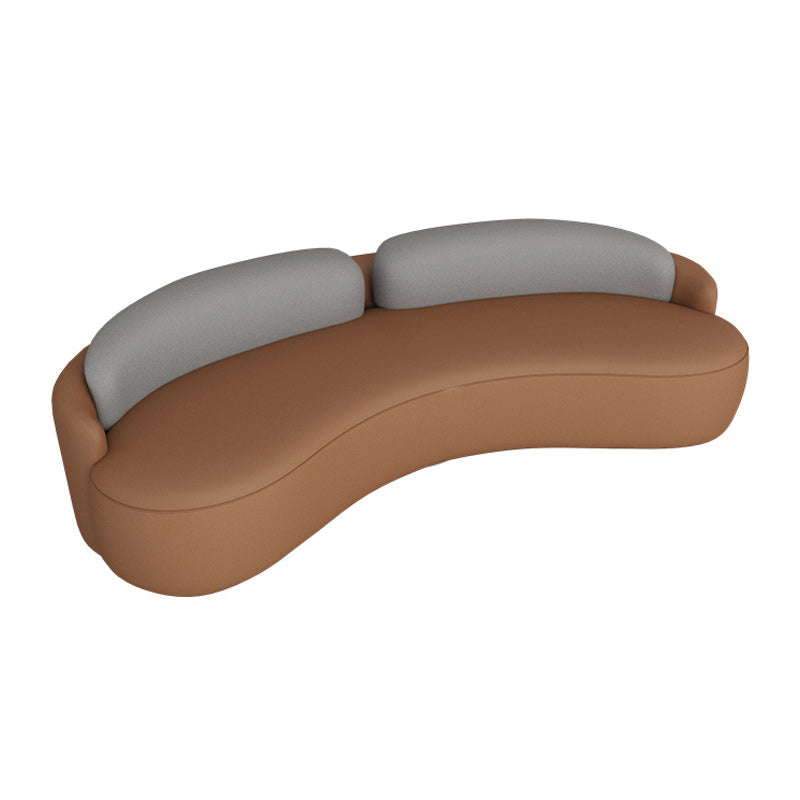 Faux Leather Cushions Back Sofa with Armless for Living Room Orange Clearhalo 'furn' 'furn_sofas' 'Furniture' 'Living Room Furniture' 'Sofa' 'sofas' 6302785