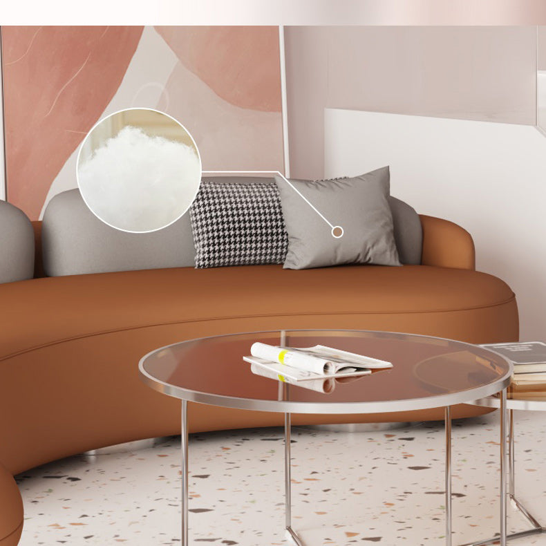 Faux Leather Cushions Back Sofa with Armless for Living Room Clearhalo 'furn' 'furn_sofas' 'Furniture' 'Living Room Furniture' 'Sofa' 'sofas' 6302794