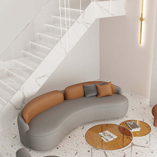 Faux Leather Cushions Back Sofa with Armless for Living Room Clearhalo 'furn' 'furn_sofas' 'Furniture' 'Living Room Furniture' 'Sofa' 'sofas' 6302800