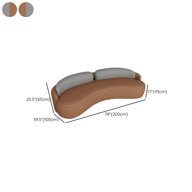 Faux Leather Cushions Back Sofa with Armless for Living Room Clearhalo 'furn' 'furn_sofas' 'Furniture' 'Living Room Furniture' 'Sofa' 'sofas' 6302803