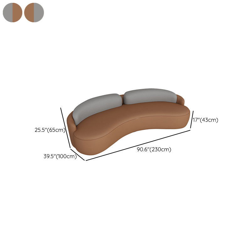 Faux Leather Cushions Back Sofa with Armless for Living Room Clearhalo 'furn' 'furn_sofas' 'Furniture' 'Living Room Furniture' 'Sofa' 'sofas' 6302804