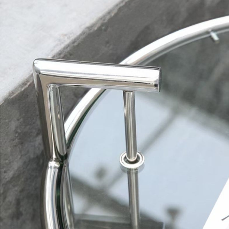 Contemporary Round End Table Glass Living Room Metal Abstract Side Table