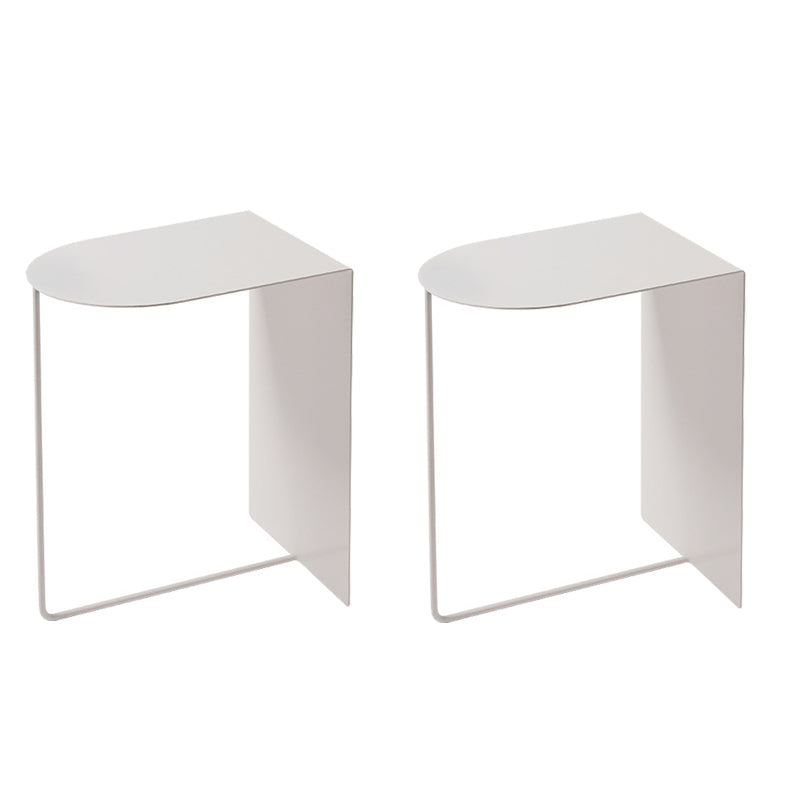 Mid-Century Geometric End Slide Table 19.7" Tall Metal End Table