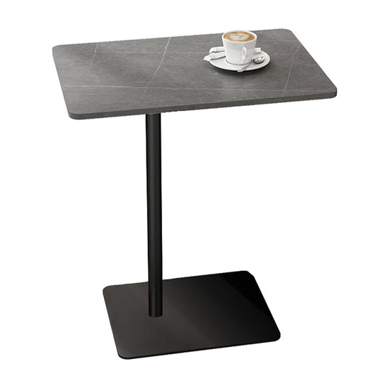 モダンスレートトップサイドテーブル長方形の金属Cサイドテーブル