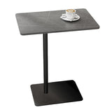 モダンスレートトップサイドテーブル長方形の金属Cサイドテーブル