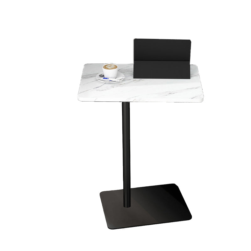 モダンスレートトップサイドテーブル長方形の金属Cサイドテーブル