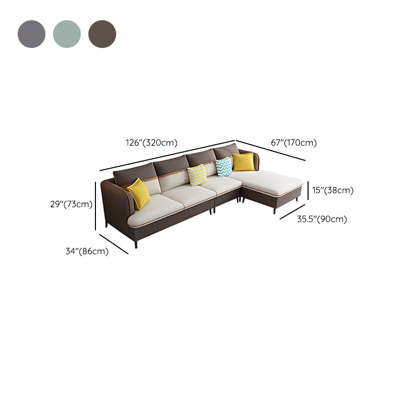 Ottomano sezionale cuscino a braccio quadrato incluso divano sezionale a 4 posti