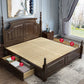 Victorian Ash Four Poster Bed Solid Color Walnut Poster Bed with Headboard Clearhalo 'Bedroom Furniture' 'Beds' 'furn' 'furn_beds' 'Furniture' 6303024