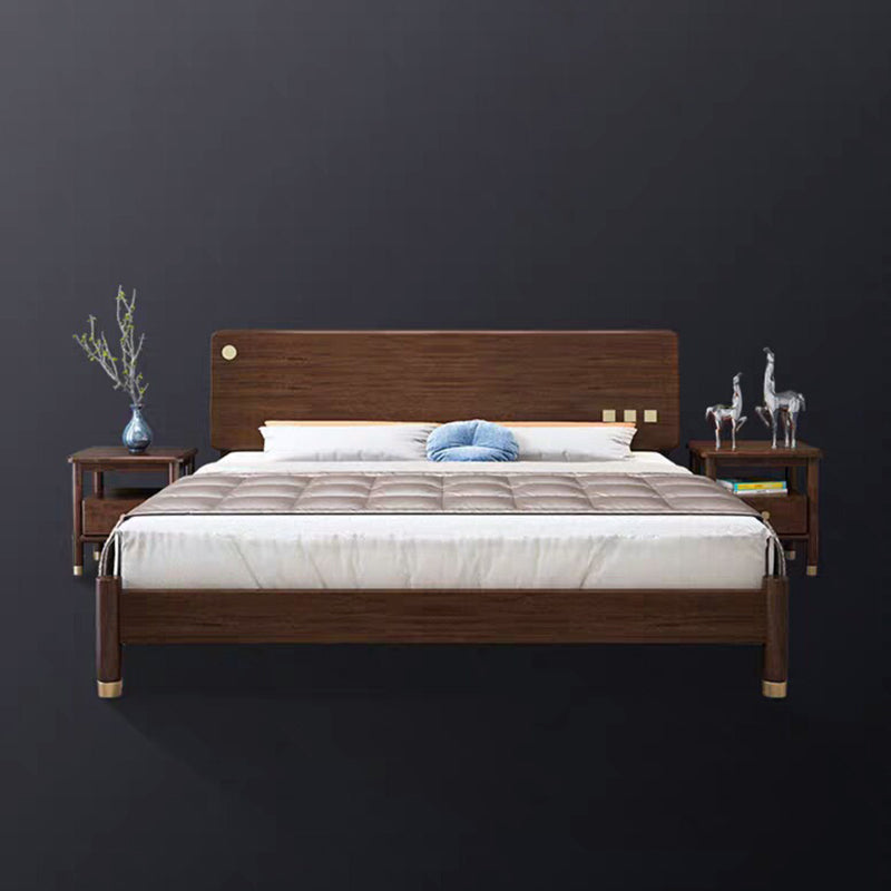 Lit d'espresso traditionnel lit de noix standard rectangulaire lit avec tête de lit