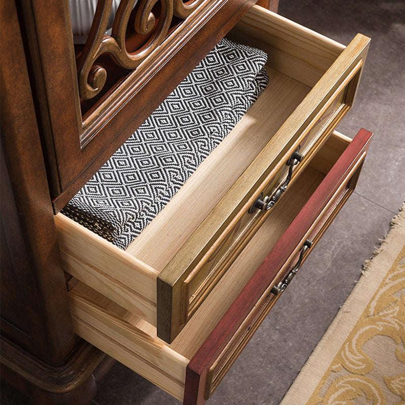 47。2 "高さの悩みのある木材サイドキャビネット2-引き出し1-ドア収納キャビネット