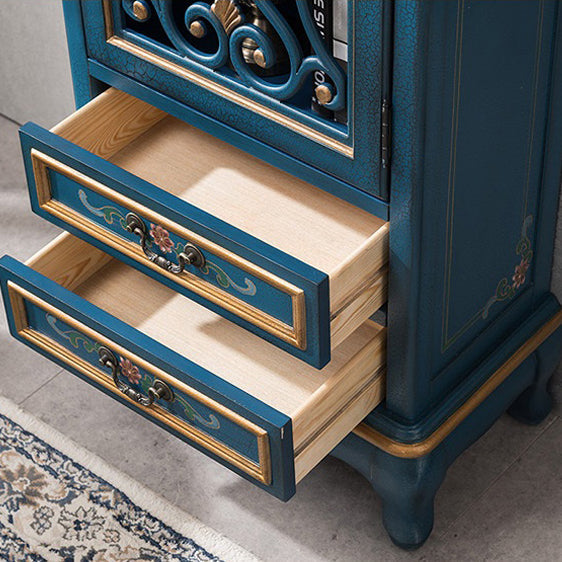 47。2 "高さの悩みのある木材サイドキャビネット2-引き出し1-ドア収納キャビネット