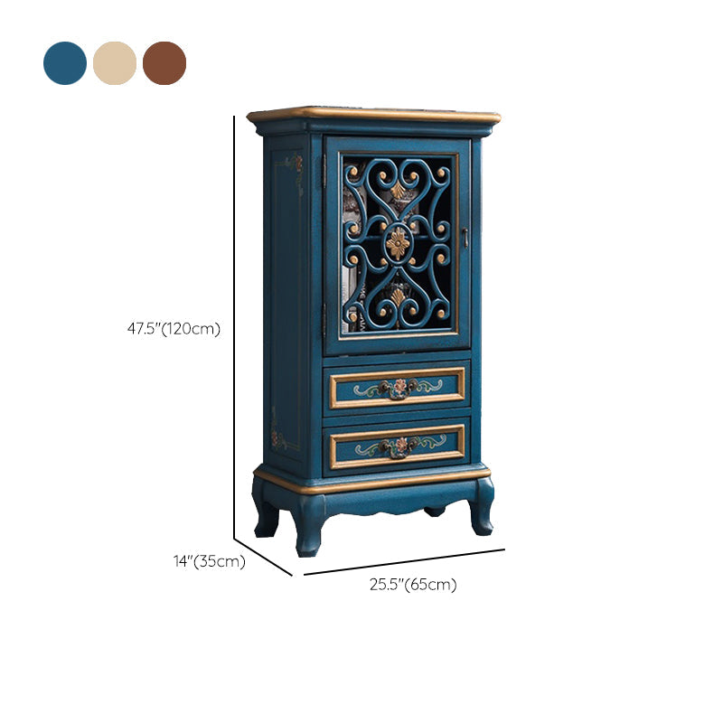 47。2 "高さの悩みのある木材サイドキャビネット2-引き出し1-ドア収納キャビネット