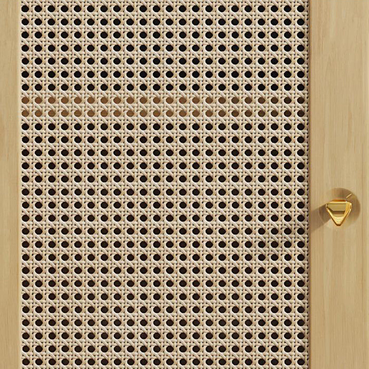 2 - cassetto e mobile a 2 porte da 42,5 "Armadietto di stoccaggio di rattan alto