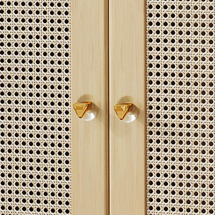 2 - cassetto e mobile a 2 porte da 42,5 "Armadietto di stoccaggio di rattan alto