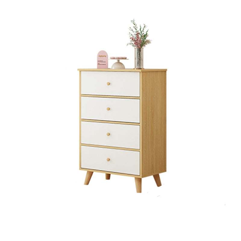 35.4" Tall Wood Storage Cabinet Modern Drawers Included Accent Chest 24"L x 16"W x 35"H Natural Wood White Clearhalo 'Cabinets & Chests' 'cabinets_chests' 'furn' 'furn_cabinets_chests' 'Furniture' 'Living Room Furniture' 6303141