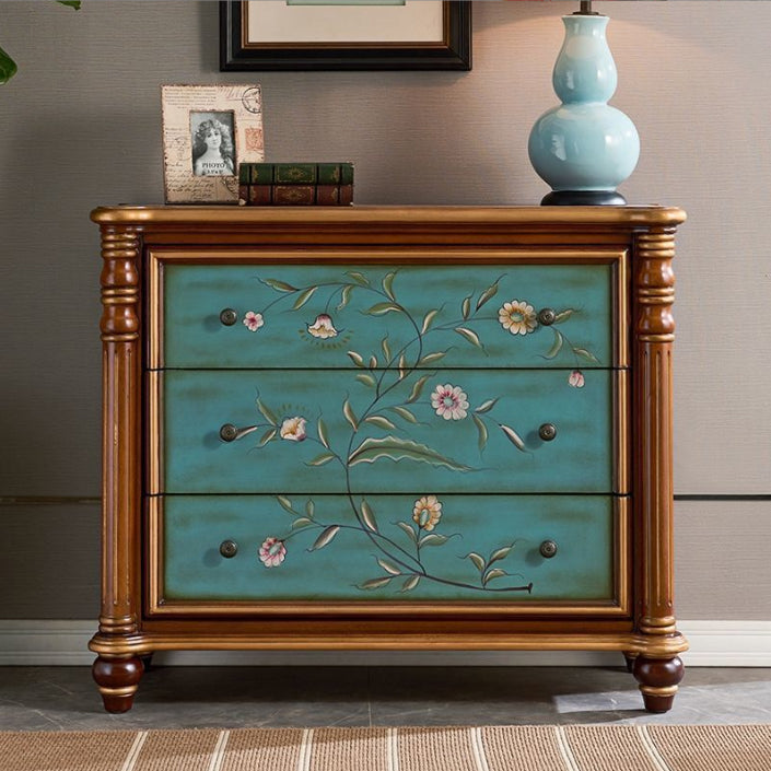 Distressed Wood Accent Chest 32.8" Tall 3 Drawers Side Cabinet Clearhalo 'Cabinets & Chests' 'cabinets_chests' 'furn' 'furn_cabinets_chests' 'Furniture' 'Living Room Furniture' 6303182