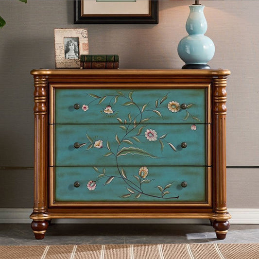 Distressed Wood Accent Chest 32.8" Tall 3 Drawers Side Cabinet Clearhalo 'Cabinets & Chests' 'cabinets_chests' 'furn' 'furn_cabinets_chests' 'Furniture' 'Living Room Furniture' 6303182