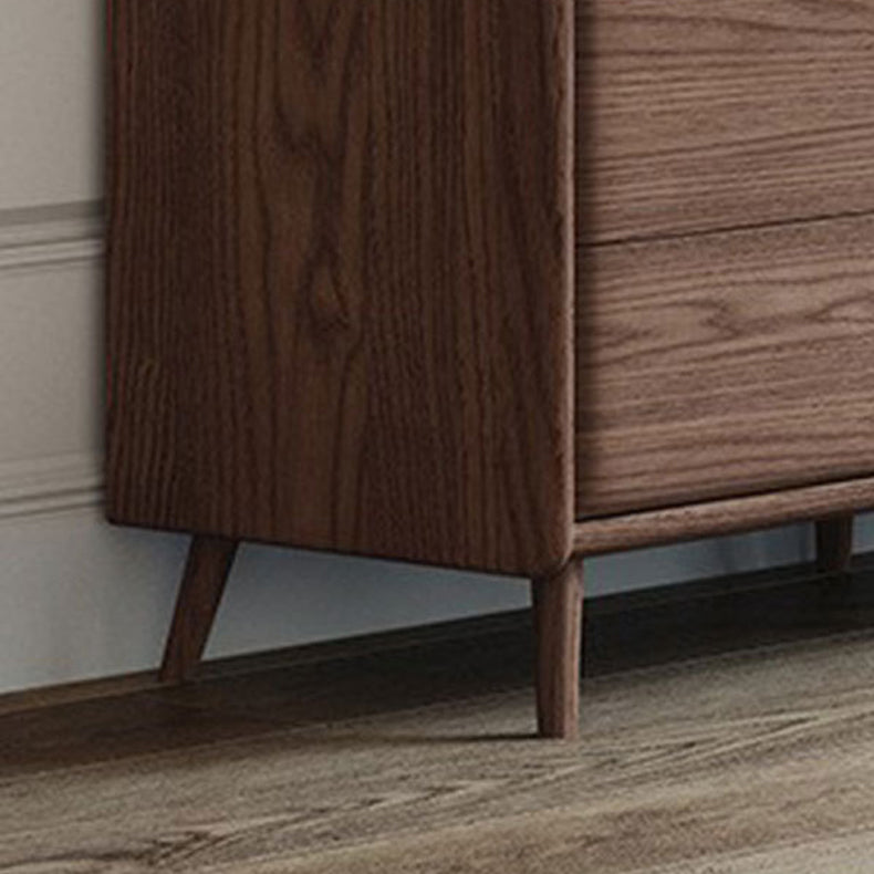 Coffre à accent brun moderne du milieu du siècle 25,4 "W coffre en bois avec tiroirs