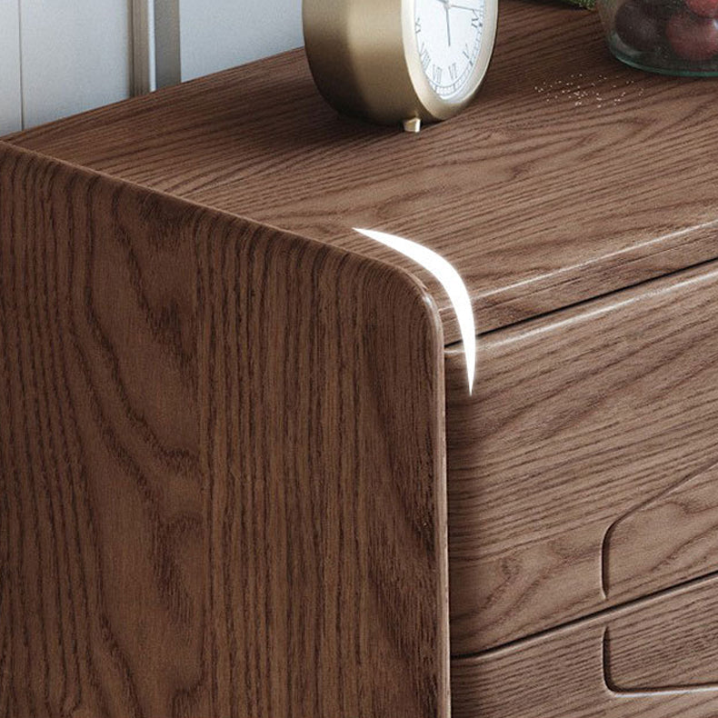 Coffre à accent brun moderne du milieu du siècle 25,4 "W coffre en bois avec tiroirs