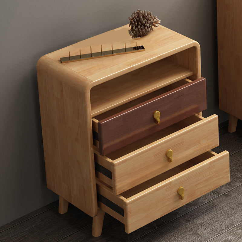 24.6" W Rubberwood Accent Chest Mid Century Modern 1 - Shelf Chest with Drawers Clearhalo 'Cabinets & Chests' 'cabinets_chests' 'furn' 'furn_cabinets_chests' 'Furniture' 'Living Room Furniture' 6303212