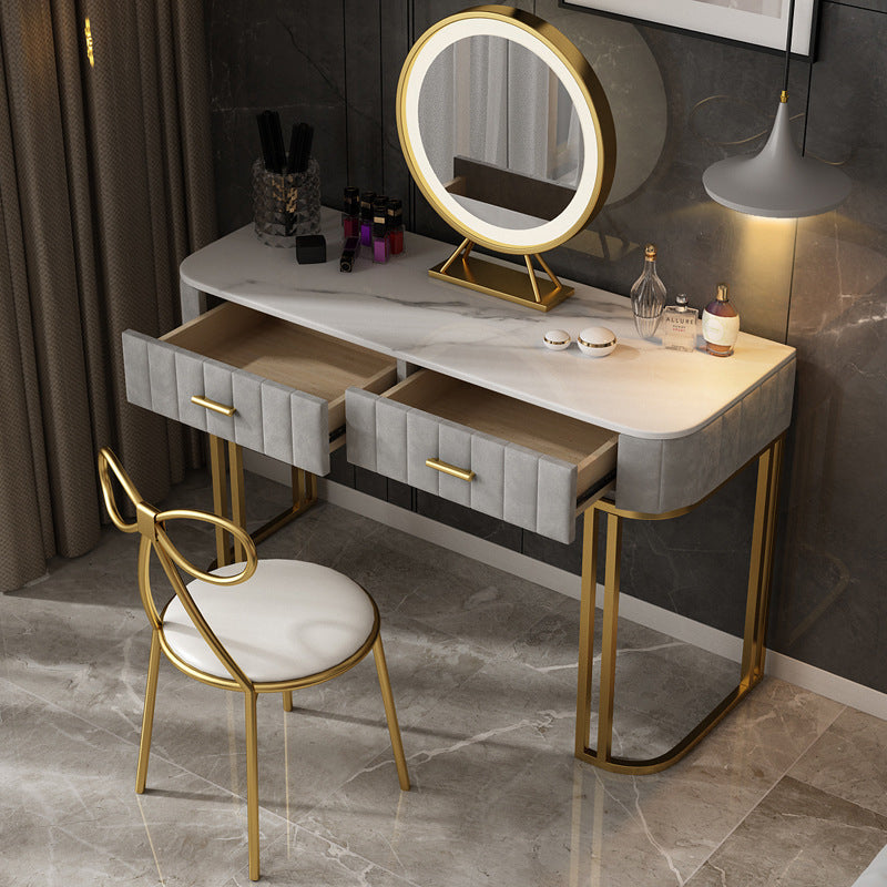 Vanity di trucco con cassetti in marmo glam camera da letto doppi cassetti