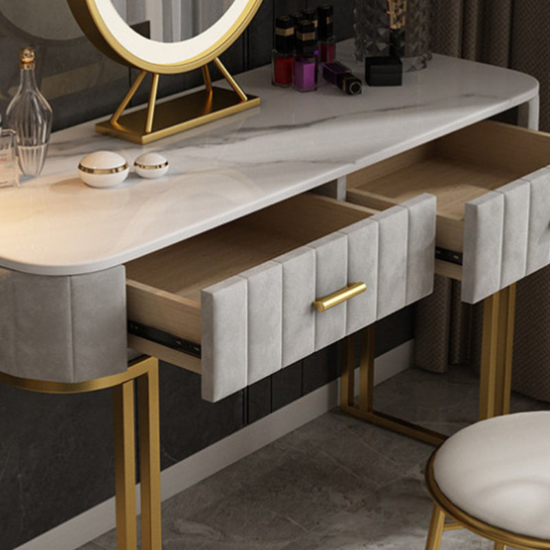 Vanity di trucco con cassetti in marmo glam camera da letto doppi cassetti