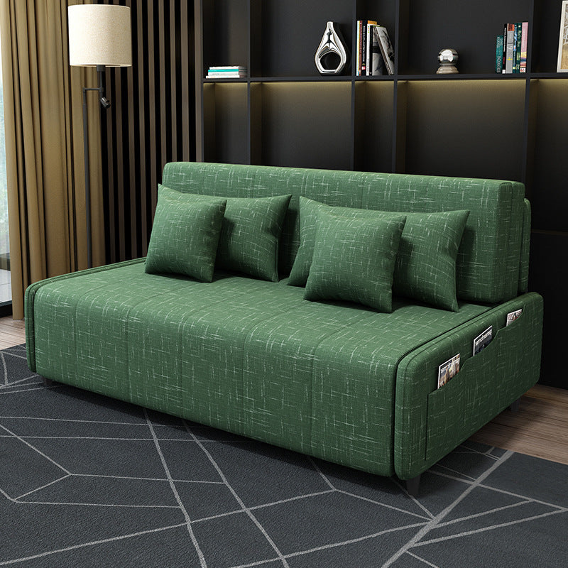 Linen Sleeper Sofa 39.37" Wide Blue Foldable Armless Sofa Bed