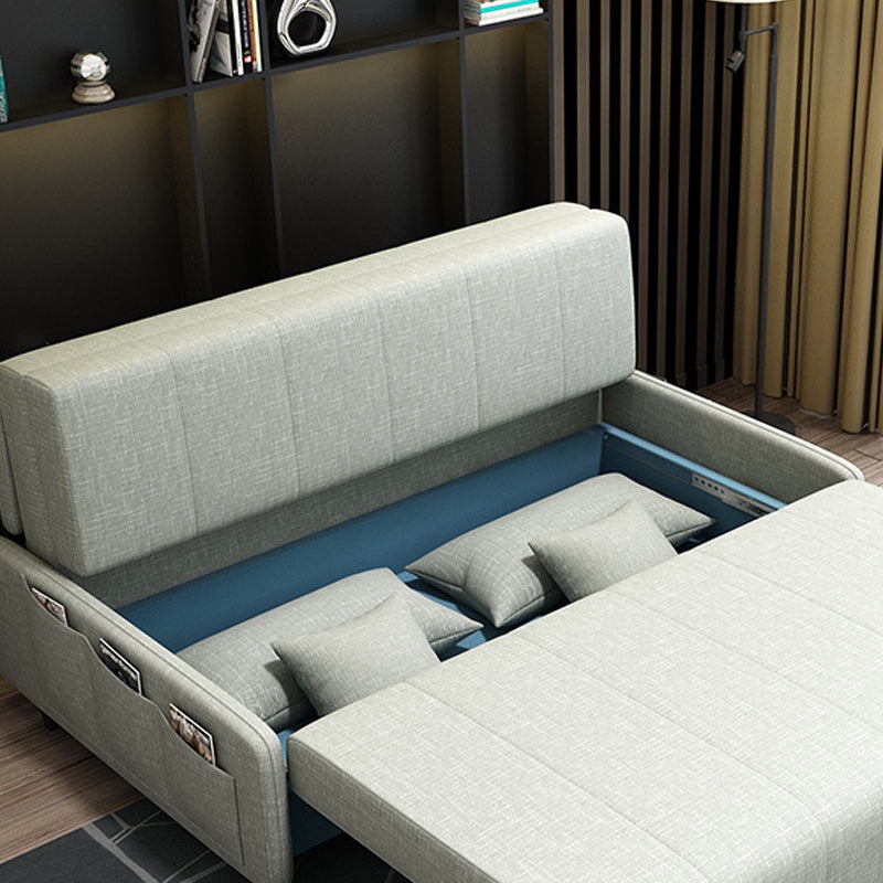 Linen Sleeper Sofa 39.37" Wide Blue Foldable Armless Sofa Bed