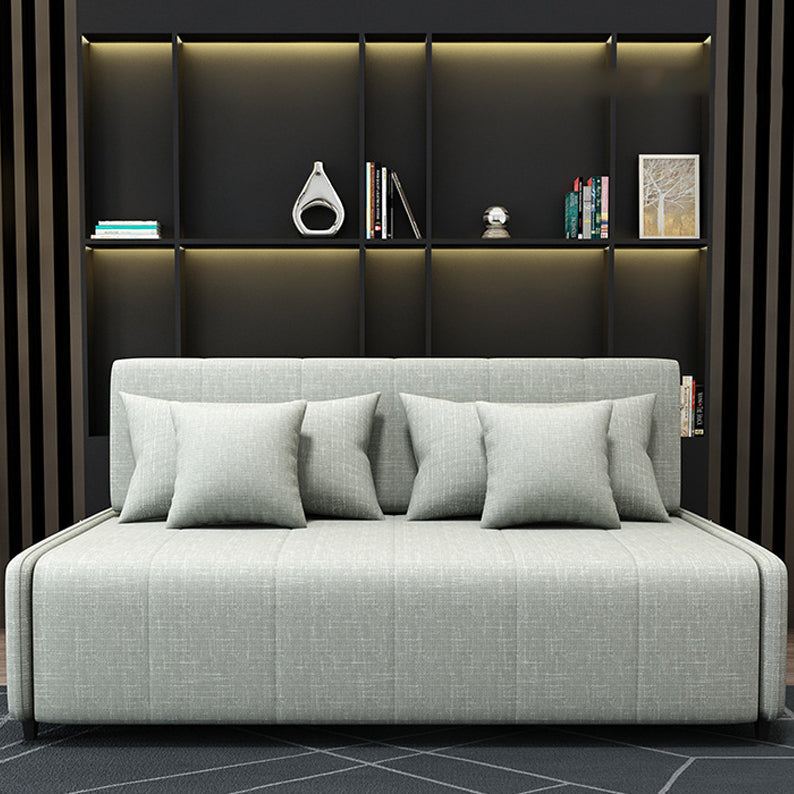 Linen Sleeper Sofa 39.37" Wide Blue Foldable Armless Sofa Bed