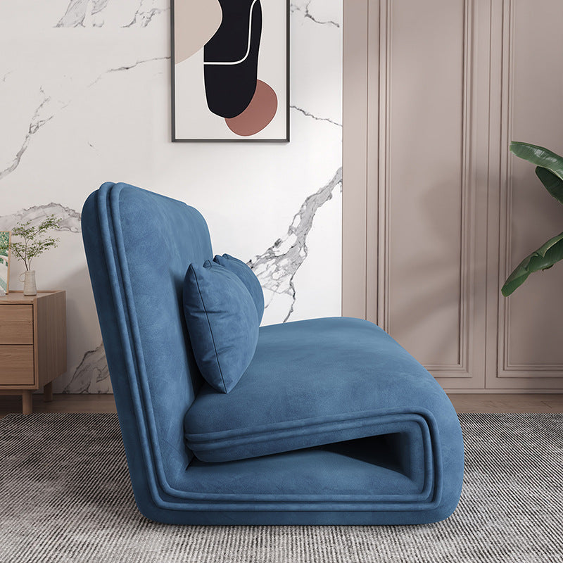 Divano per dormiente in velluto 25.59 "divano a braccioless blu largo blu