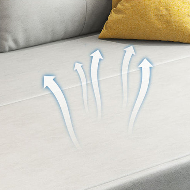 Faux leather Sleeper Sofa Light 32.67" Wide Gray Sofa Bed with Upholstered Clearhalo 'furn' 'furn_futons' 'Furniture' 'Futons & Daybeds' 'Futons' 'Living Room Furniture' 6303284