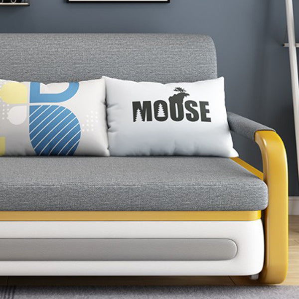 35,43 "divano di divano a pianto in lino grigio largo divano letto con rivestimento con rivestimento