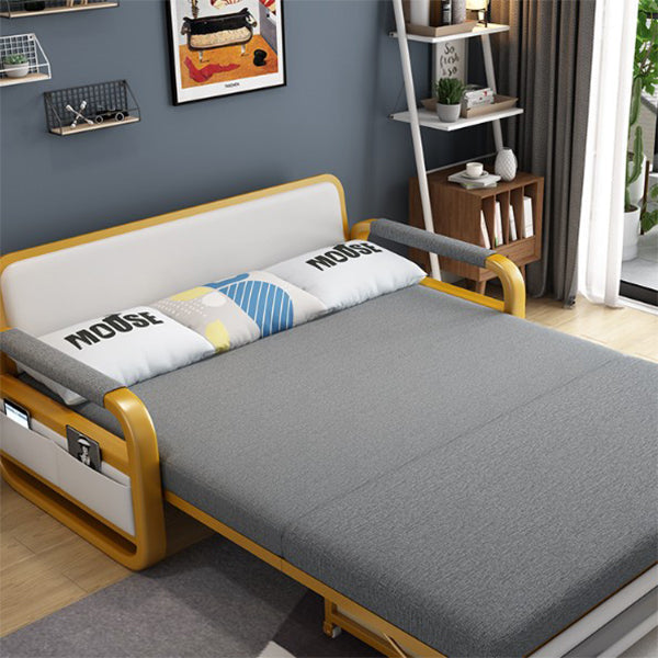 35,43 "divano di divano a pianto in lino grigio largo divano letto con rivestimento con rivestimento