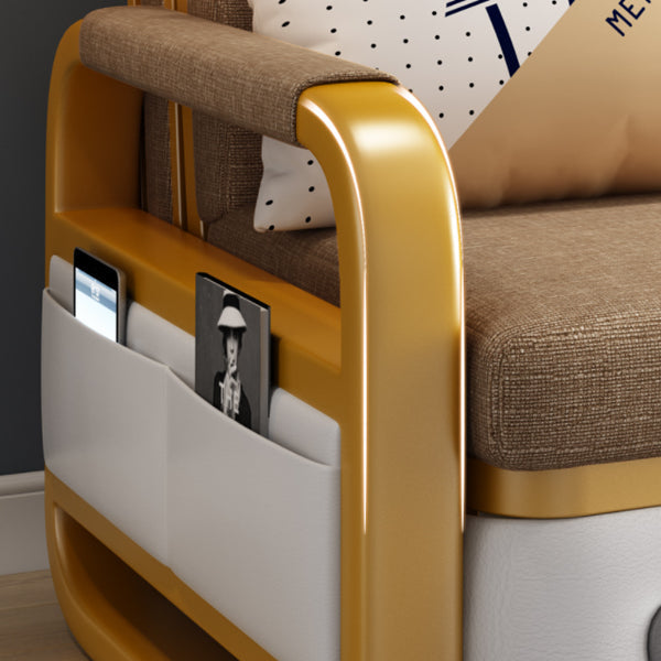 35,43 "divano di divano a pianto in lino grigio largo divano letto con rivestimento con rivestimento