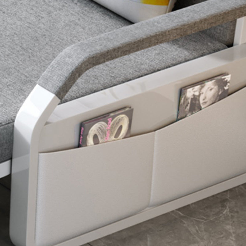 Divano da divano in lino grigio chiaro da 33,46 "con divano letto con ripostiglio