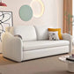 Faux leather Sleeper Sofa with Pillow Back Sofa Bed with Detachable Mattress Off-White Clearhalo 'furn' 'furn_futons' 'Furniture' 'Futons & Daybeds' 'Futons' 'Living Room Furniture' 6303366