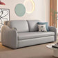 Faux leather Sleeper Sofa with Pillow Back Sofa Bed with Detachable Mattress Light Gray Clearhalo 'furn' 'furn_futons' 'Furniture' 'Futons & Daybeds' 'Futons' 'Living Room Furniture' 6303368