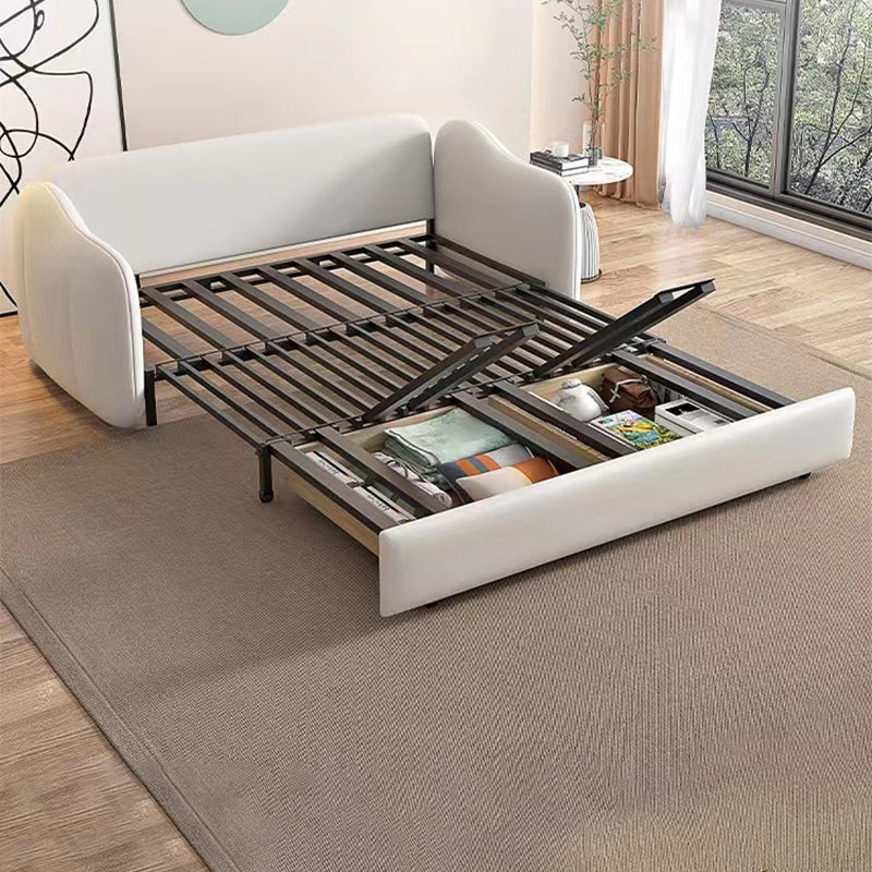 Faux leather Sleeper Sofa with Pillow Back Sofa Bed with Detachable Mattress Clearhalo 'furn' 'furn_futons' 'Furniture' 'Futons & Daybeds' 'Futons' 'Living Room Furniture' 6303373