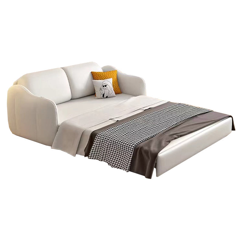 Faux leather Sleeper Sofa with Pillow Back Sofa Bed with Detachable Mattress Clearhalo 'furn' 'furn_futons' 'Furniture' 'Futons & Daybeds' 'Futons' 'Living Room Furniture' 6303375