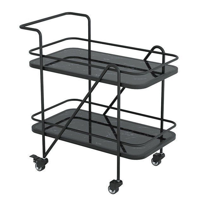 29.92" High Contemporary Prep Table Rolling Metal Prep Table for Kitchen Black Black Clearhalo 'furn' 'furn_kitchen_islands_carts' 'Furniture' 'Kitchen & Dining Furniture' 'Kitchen Islands & Carts' 'kitchen_islands_carts' 6303565