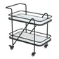 29.92" High Contemporary Prep Table Rolling Metal Prep Table for Kitchen Black Frosted White Clearhalo 'furn' 'furn_kitchen_islands_carts' 'Furniture' 'Kitchen & Dining Furniture' 'Kitchen Islands & Carts' 'kitchen_islands_carts' 6303570