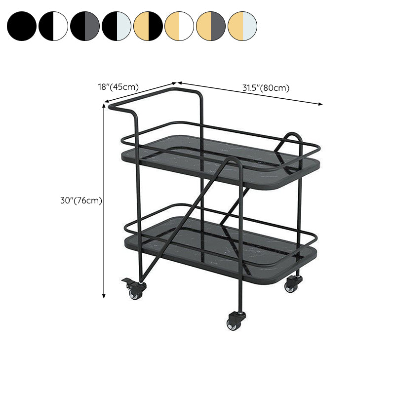 29.92" High Contemporary Prep Table Rolling Metal Prep Table for Kitchen Clearhalo 'furn' 'furn_kitchen_islands_carts' 'Furniture' 'Kitchen & Dining Furniture' 'Kitchen Islands & Carts' 'kitchen_islands_carts' 6303586