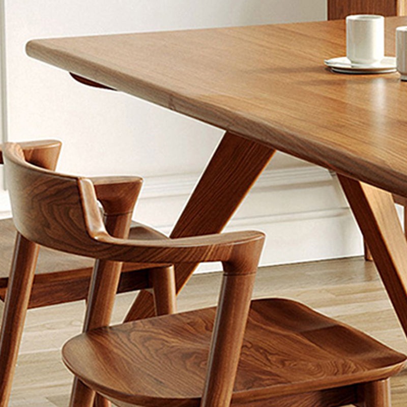 Rectangle Double Base Dining Table Medieval Modern Style Wood Table for Kitchen Clearhalo 'Dining Tables & Seating' 'Dining Tables' 'dining_table' 'furn' 'furn_dining_table' 'Furniture' 'Kitchen & Dining Furniture' 6303683