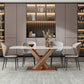 Modern Golden Base Dining Table Stone Table for Kitchen Dining Room