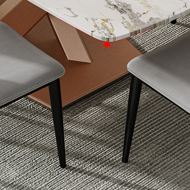 Modern Golden Base Dining Table Stone Table for Kitchen Dining Room