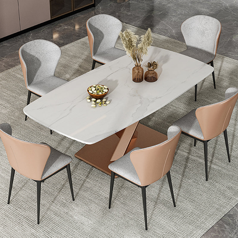 Modern Golden Base Dining Table Stone Table for Kitchen Dining Room