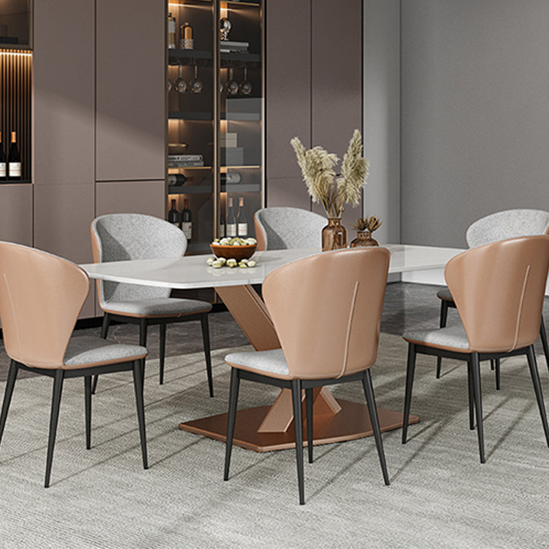Modern Golden Base Dining Table Stone Table for Kitchen Dining Room